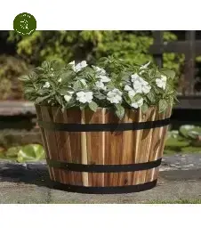 Applewood Barrel Planter - Small
