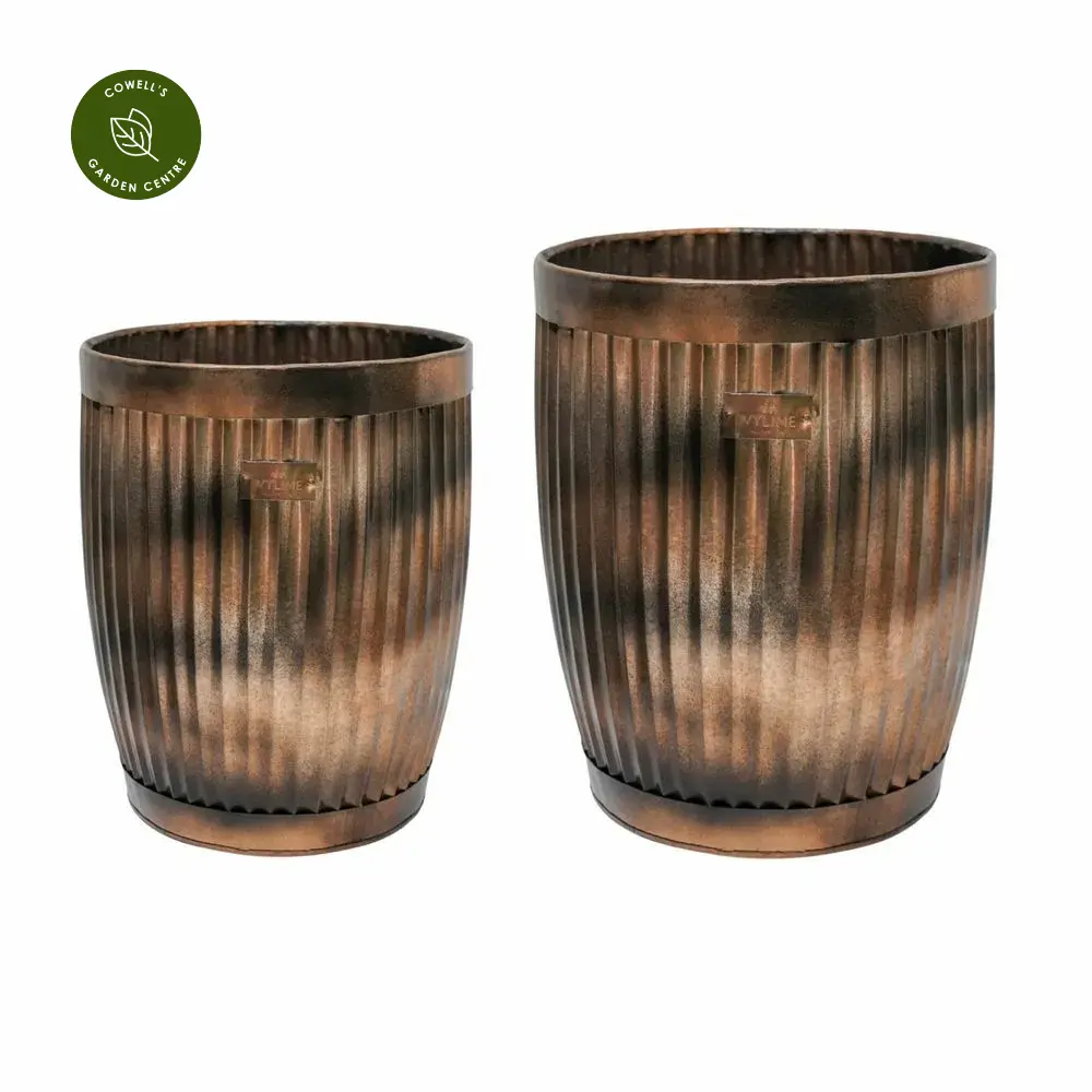 Ivyline Set Of 2 Hampton Copper Planters 3 Ivyline Set Of 2 Hampton Copper Planters
