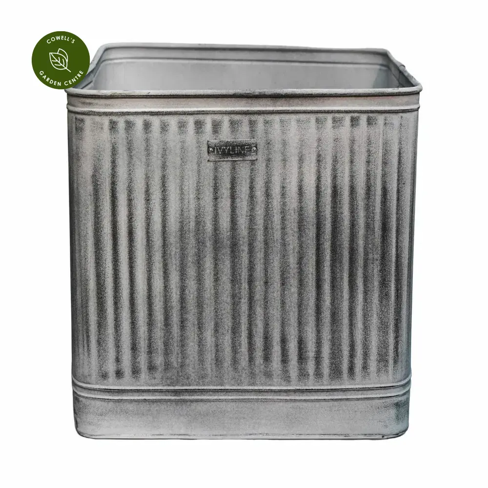 Ivyline Hampton Galvanised Square Planter - Large 5 Ivyline Hampton Galvanised Square Planter - Large - Image 3