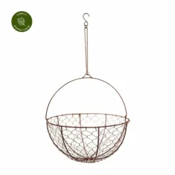 Ivyline Netted Hanging Bronze Basket Planter