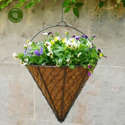 Ivyline Netted Hanging Bronze Cone Planter