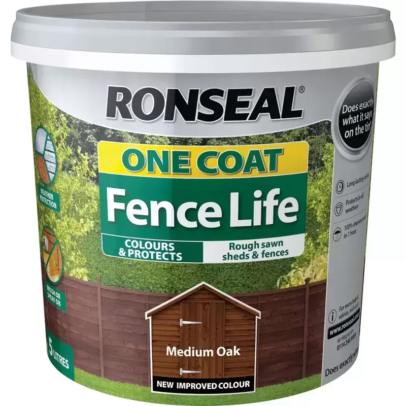 Ronseal One Coat Fencelife Medium Oak 3 Ronseal One Coat Fencelife Medium Oak
