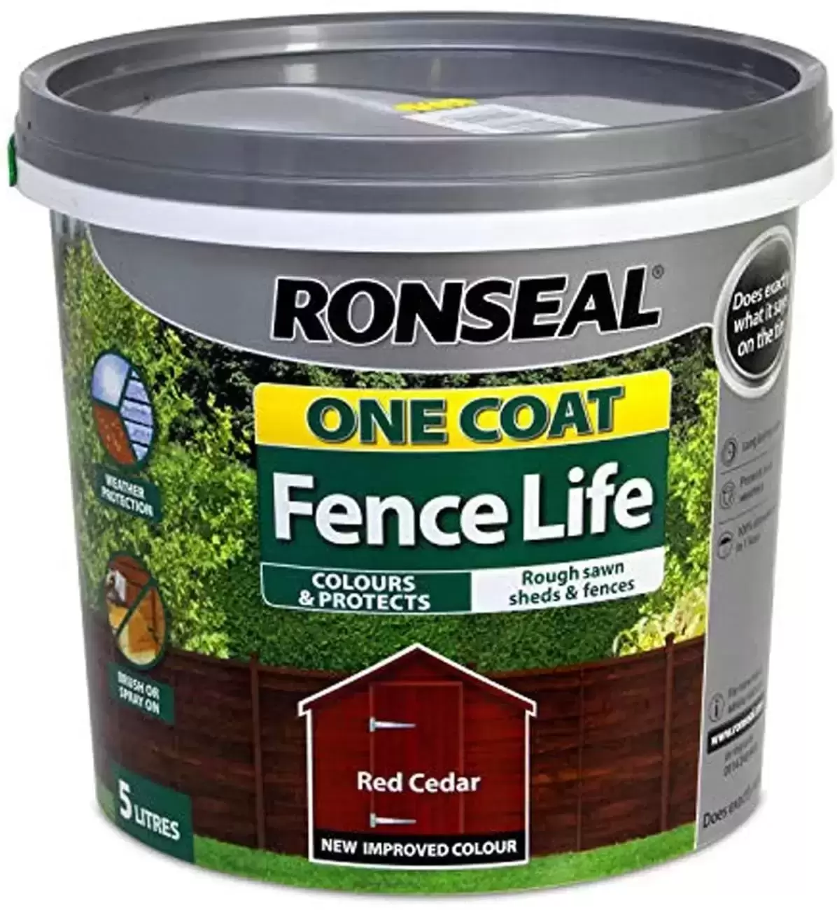 Ronseal One Coat Fencelife Red Cedar 5L 3 Ronseal One Coat Fencelife Red Cedar 5L
