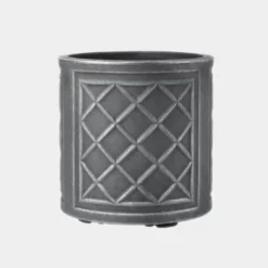 Stewart Lead Effect Planter Round 32cm Gunmetal
